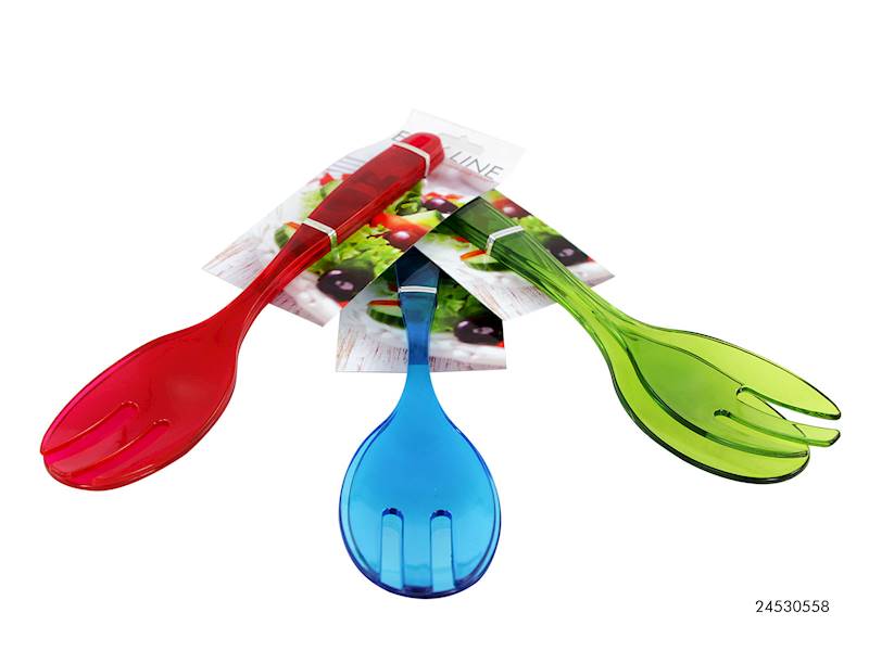 PARTY Zestaw do sałatek, plastikowy widelec i łyżka, 3 kolory
