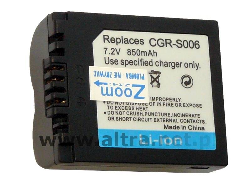 AKUMULATOR ZOOM CGA-S006E 1000mAh