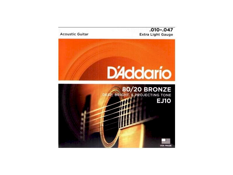 Struny D'Addario EJ10 010-047 akustyk