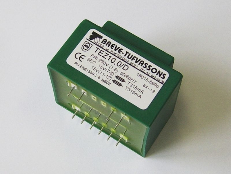 Transformator TEZ 10/D 230/15-15V 0,33A