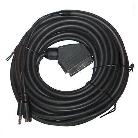 Kabel Euro wtyk SVHS wtyk + Jack 3,5 wtyk 10m