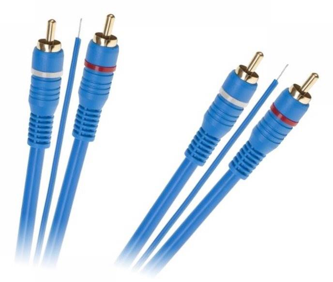 Kabel 2RCA wtyk - 2RCA wtyk + żyła sterująca 5m
