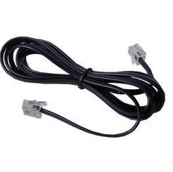 Kabel telefoniczny 4m wtyk - wtyk czarny
