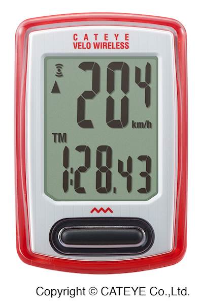 Licznik Cateye VELO WIRELESS CC-VT230W czerwony
