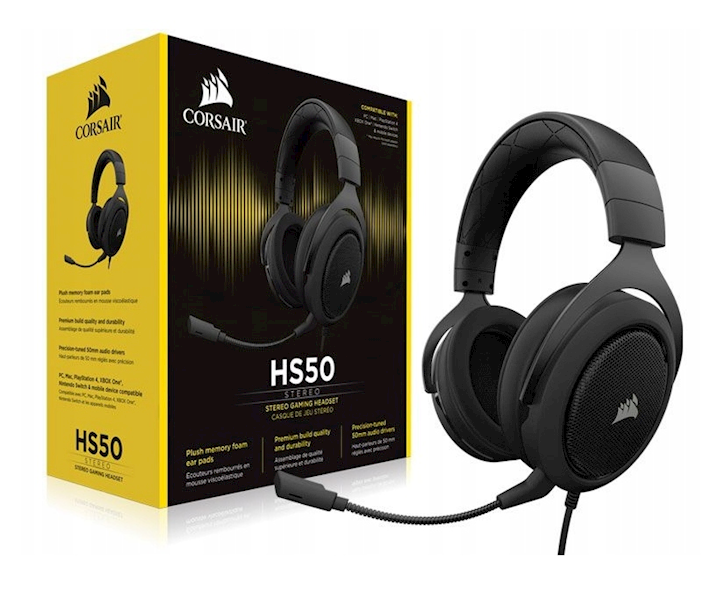 Słuchawki Corsair HS50 CARBON Stereo Gaming